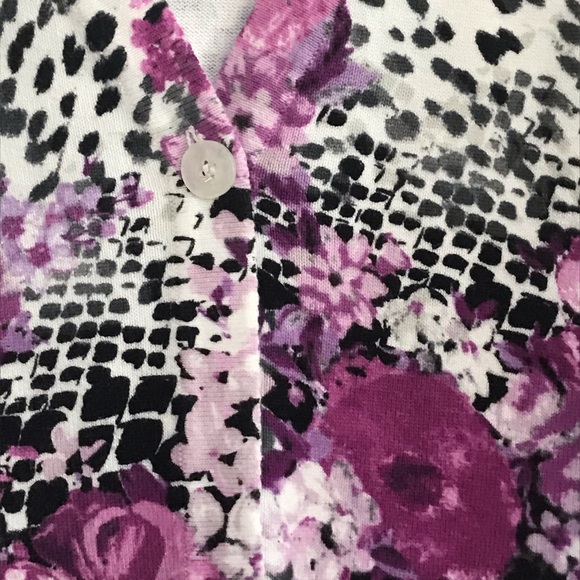 Christopher & Banks Purple & White floral sweater - Picture 2 of 5